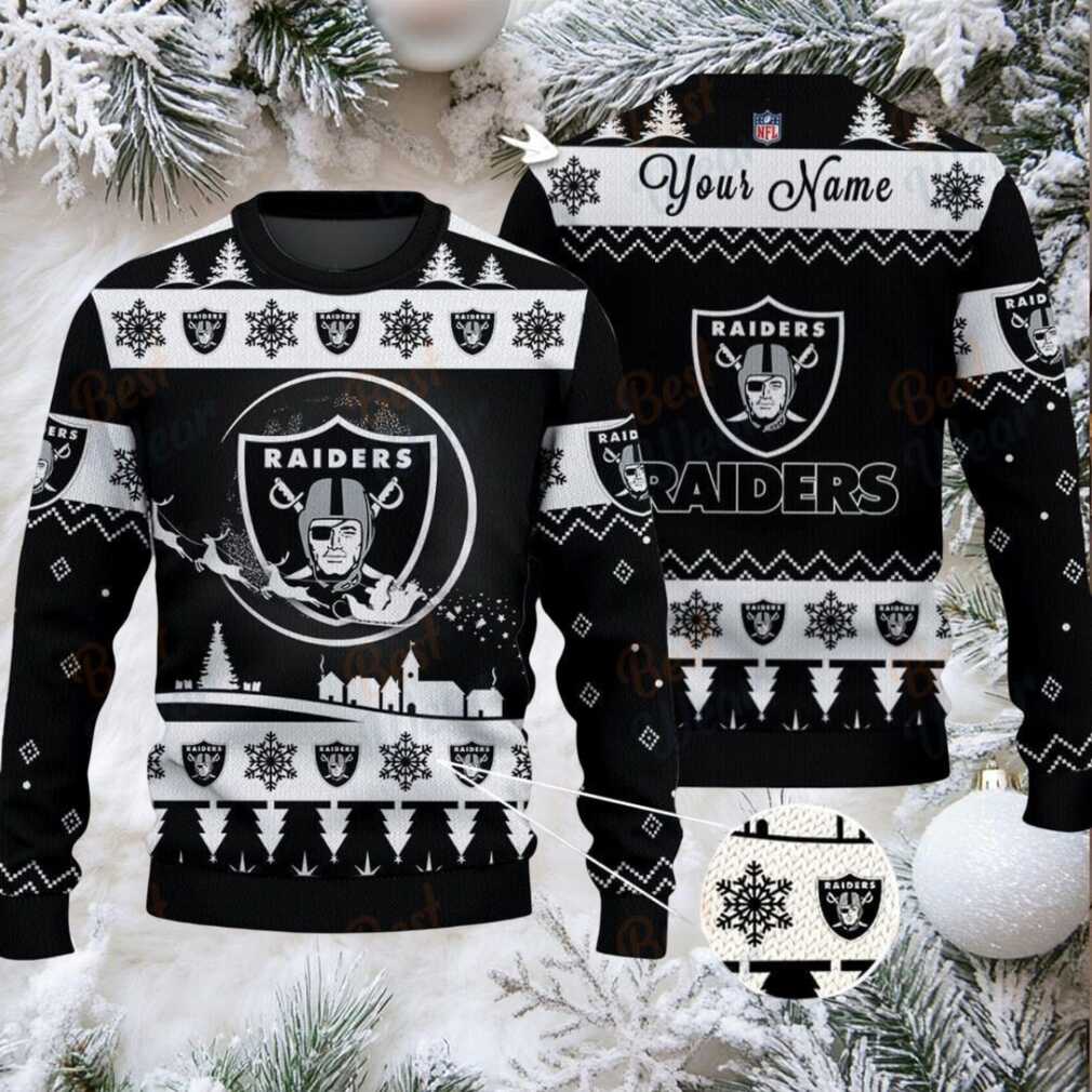 Black Las Vegas Raiders NFL Ugly Christmas Sweater