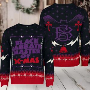 Black Sabbath Master Of Xmas Holiday 2025 Ugly Christmas Sweater