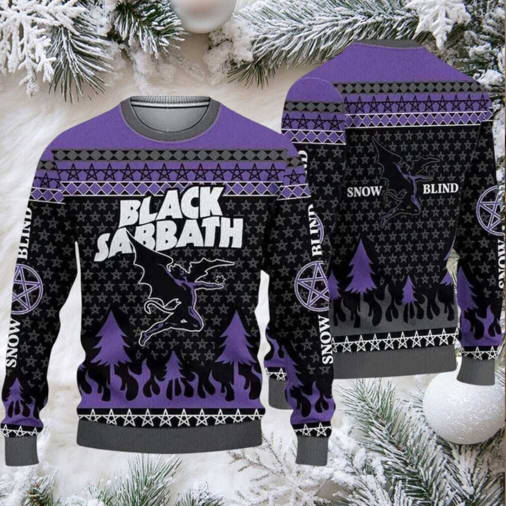 Black Sabbathh Ozzy Osbourne Dracula Snow Blind Satan Star Black And Purple Knitted Ugly Christmas Sweater Black Sabbathh Ozzy Osbourne Dracula Snow Blind Satan Star Black And Purple Knitted Ugly Christmas Sweater