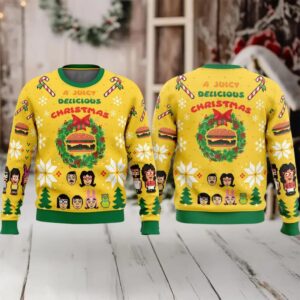 Bob’s Burgers A Juicy Delicious Christmas Ugly Sweater