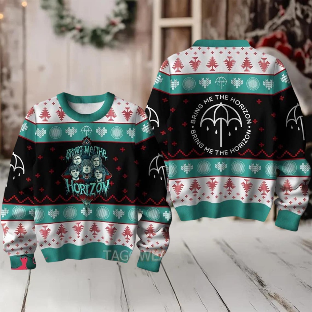 Bring Me The Horizon Band Illustrator Umbrella Signature Ugly Christmas Sweater Bring Me The Horizon Band Illustrator Umbrella Signature Ugly Christmas Sweater