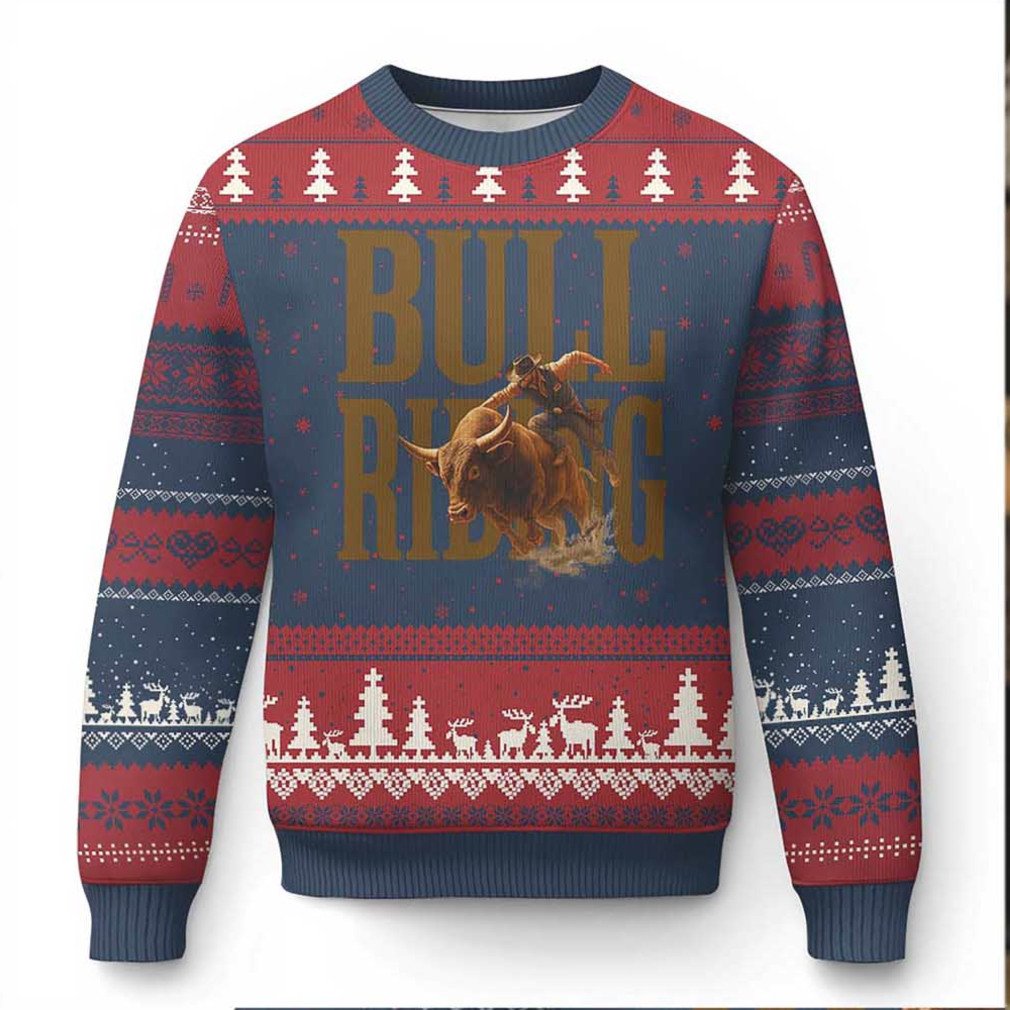 Bull Riding Cowboy Western Texas Rodeo Life Ugly Christmas Sweater secondary image