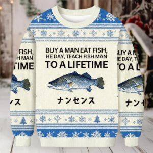 Buy a Man Eat Fish Christmas Ugly Sweatshirt