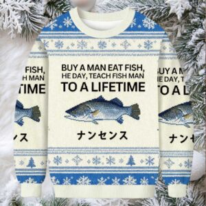 Buy a Man Eat Fish Christmas Ugly Sweatshirt