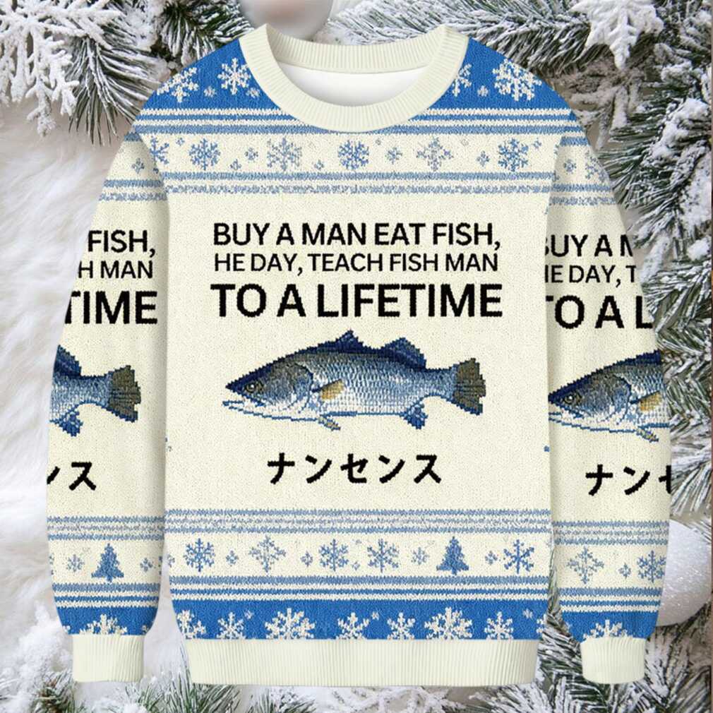 Buy a Man Eat Fish Christmas Ugly Sweatshirt Buy a Man Eat Fish Christmas Ugly Sweatshirt