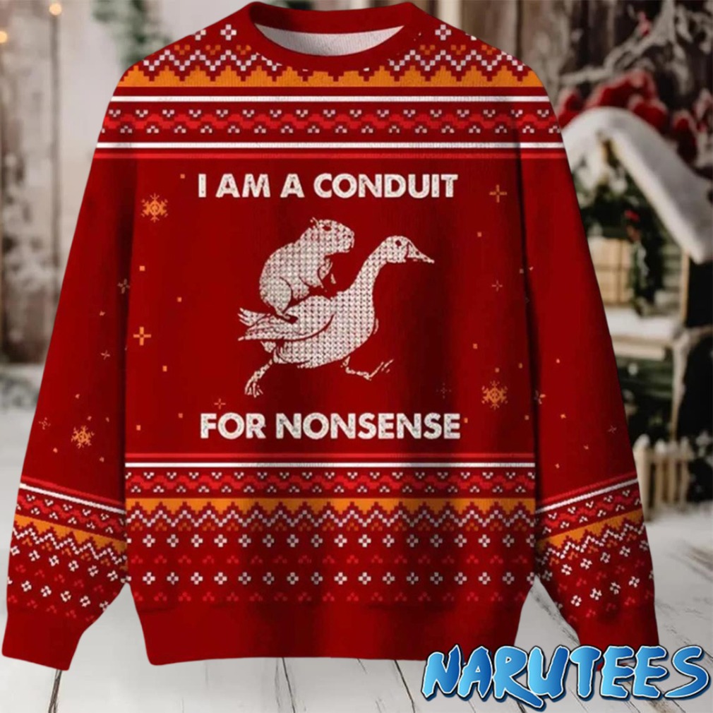 Capybara I Am A Conduit For Nonsense Ugly Christmas Sweater