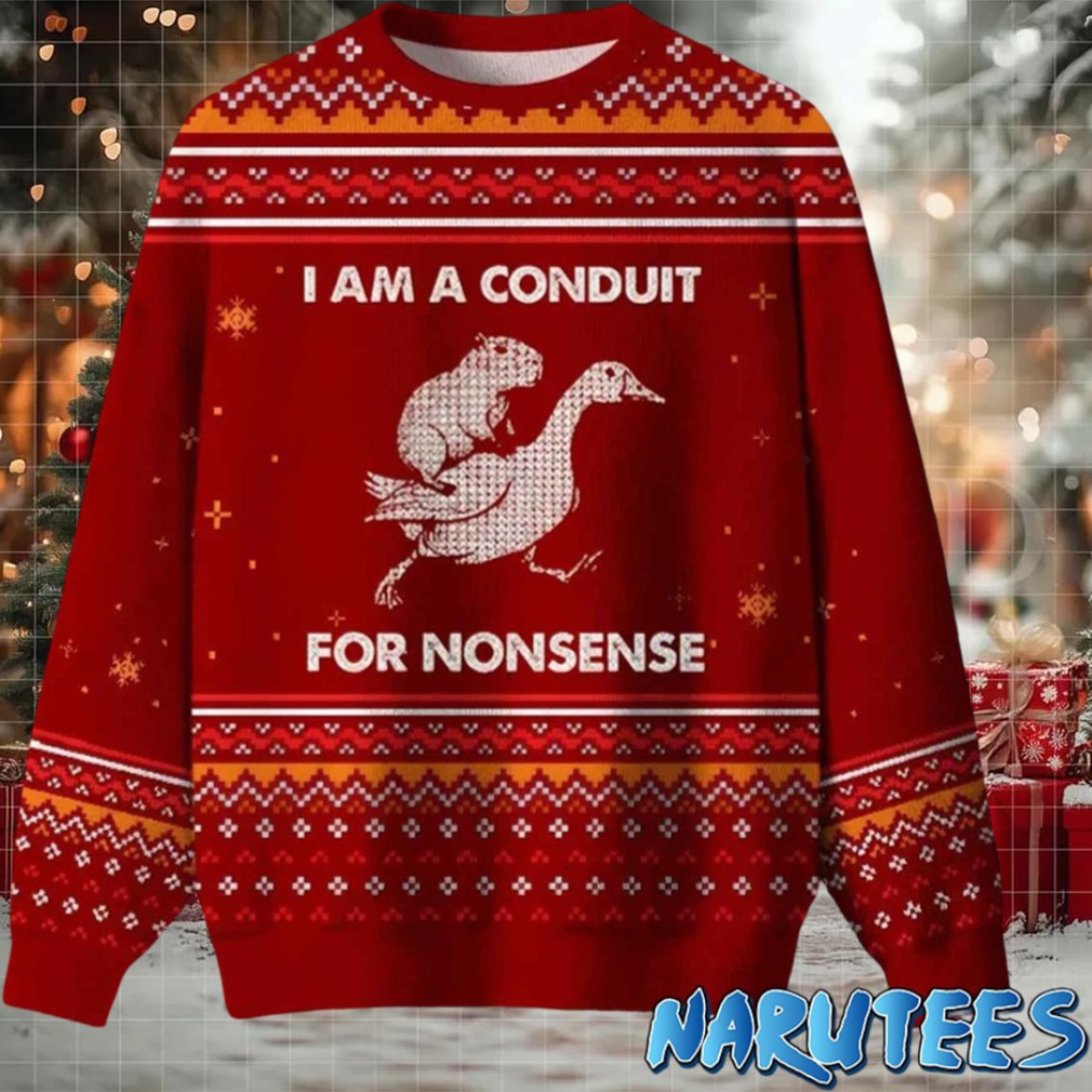 Capybara I Am A Conduit For Nonsense Ugly Christmas Sweater Capybara I Am A Conduit For Nonsense Ugly Christmas Sweater