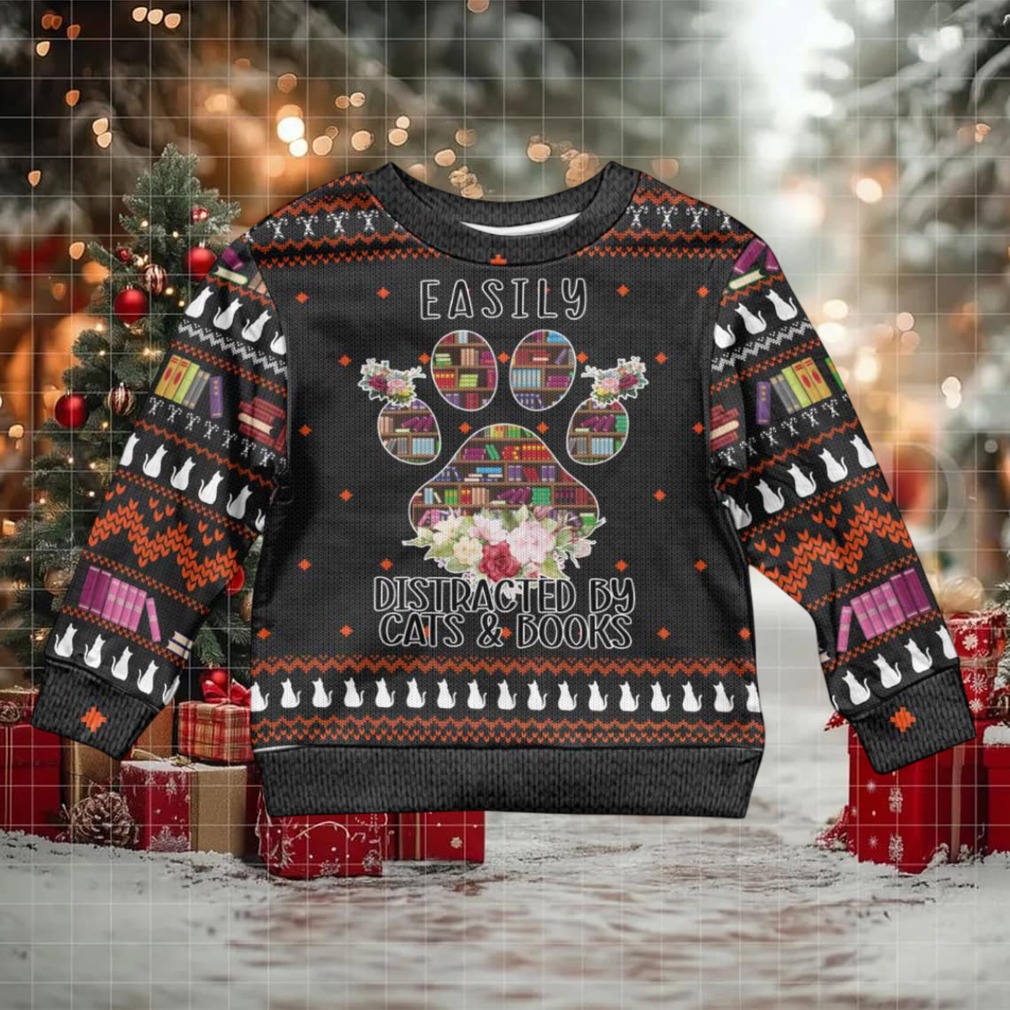 Cat And Books Christmas Kid Ugly Christmas Sweater Xmas Holiday Patterns Cat And Books Christmas Kid Ugly Christmas Sweater Xmas Holiday Patterns