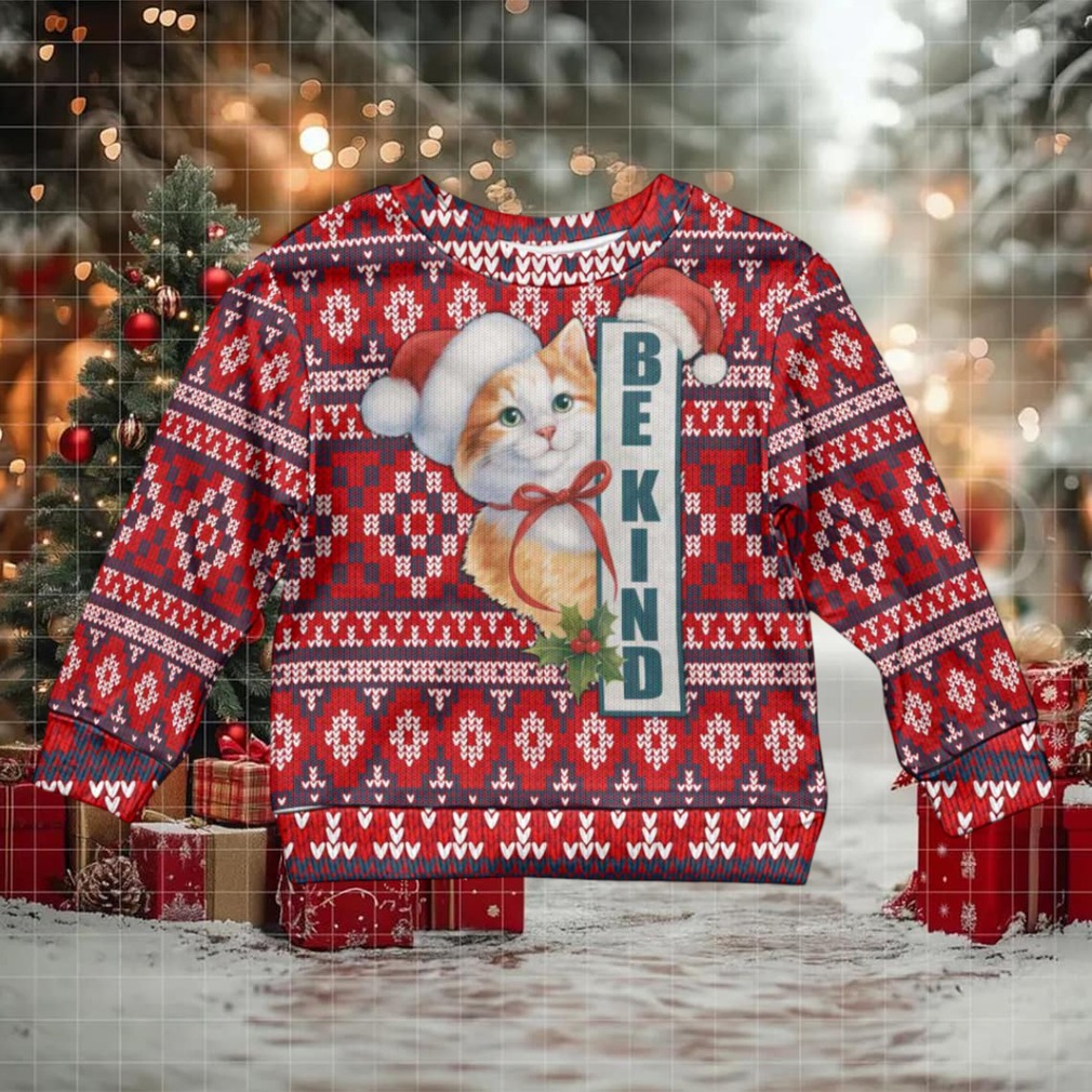 Cat Be Kind Christmas Kid Ugly Christmas Sweater Xmas Holiday Patterns
