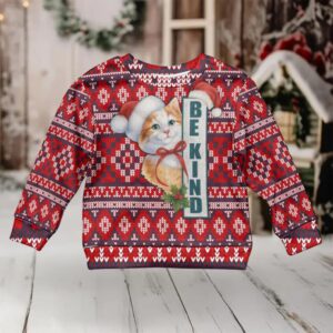 Cat Be Kind Christmas Kid Ugly Christmas Sweater Xmas Holiday Patterns