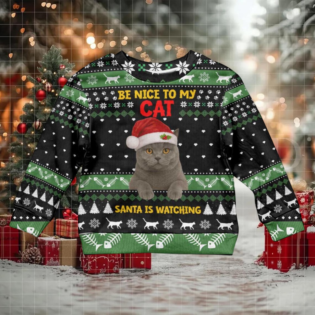 Cat Be Nice Christmas Kid Ugly Christmas Sweater Xmas Holiday Patterns