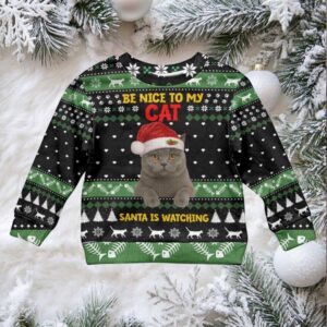 Cat Be Nice Christmas Kid Ugly Christmas Sweater Xmas Holiday Patterns