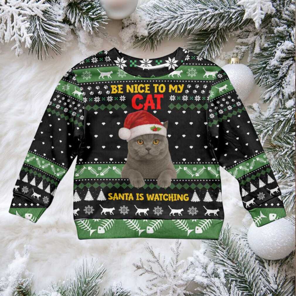 Cat Be Nice Christmas Kid Ugly Christmas Sweater Xmas Holiday Patterns Cat Be Nice Christmas Kid Ugly Christmas Sweater Xmas Holiday Patterns