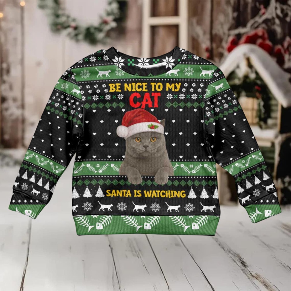Cat Be Nice Christmas Kid Ugly Christmas Sweater Xmas Holiday Patterns Cat Be Nice Christmas Kid Ugly Christmas Sweater Xmas Holiday Patterns