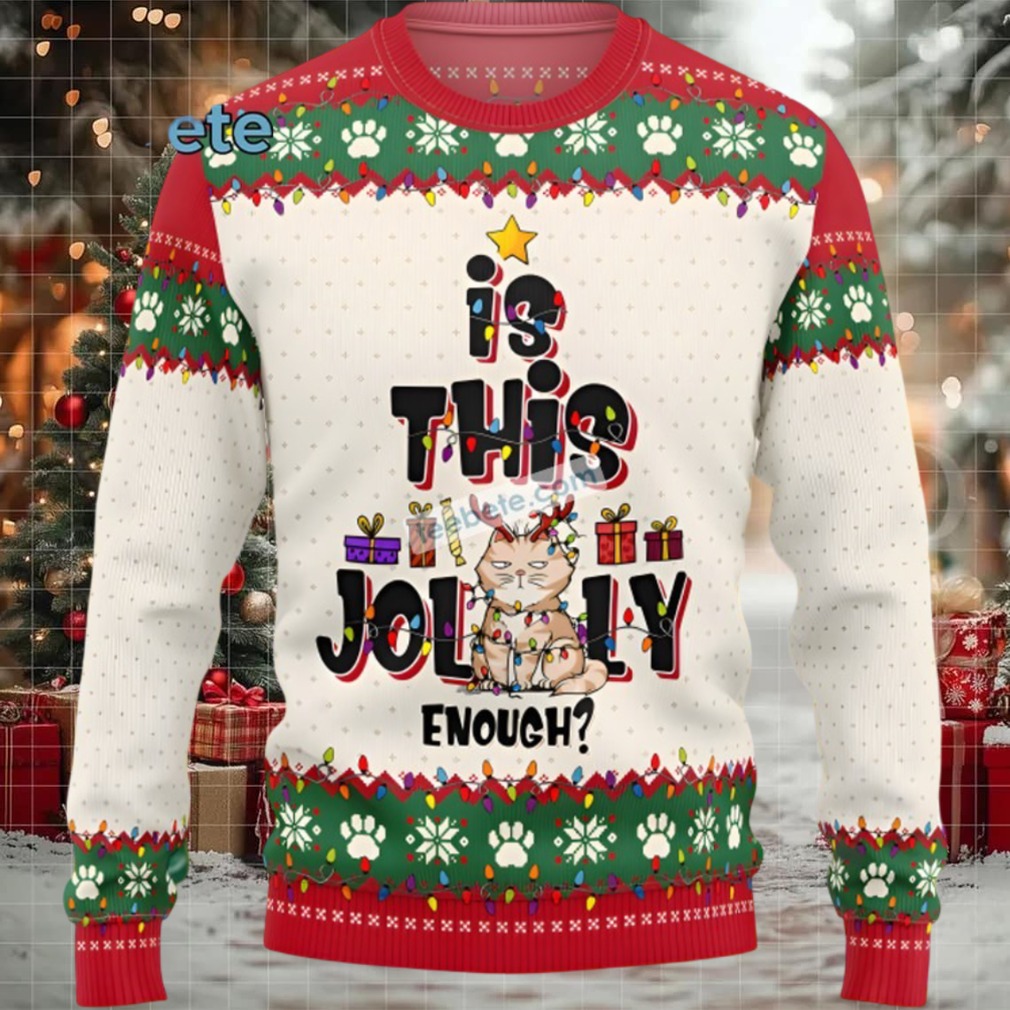 Cat Dad Is This Jolly Enough Cool Ugly Christmas Sweaters