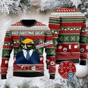 Cat Dad Keep Christmas Great Ugly Christmas Sweater Friends