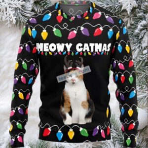 Cat Dad Meowy Catmas Family Ugly Christmas Sweaters
