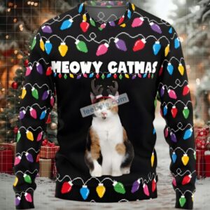 Cat Dad Meowy Catmas Family Ugly Christmas Sweaters