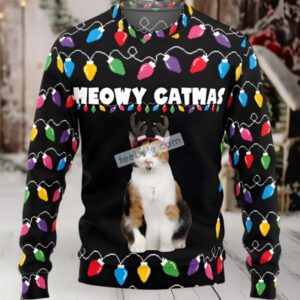 Cat Dad Meowy Catmas Family Ugly Christmas Sweaters