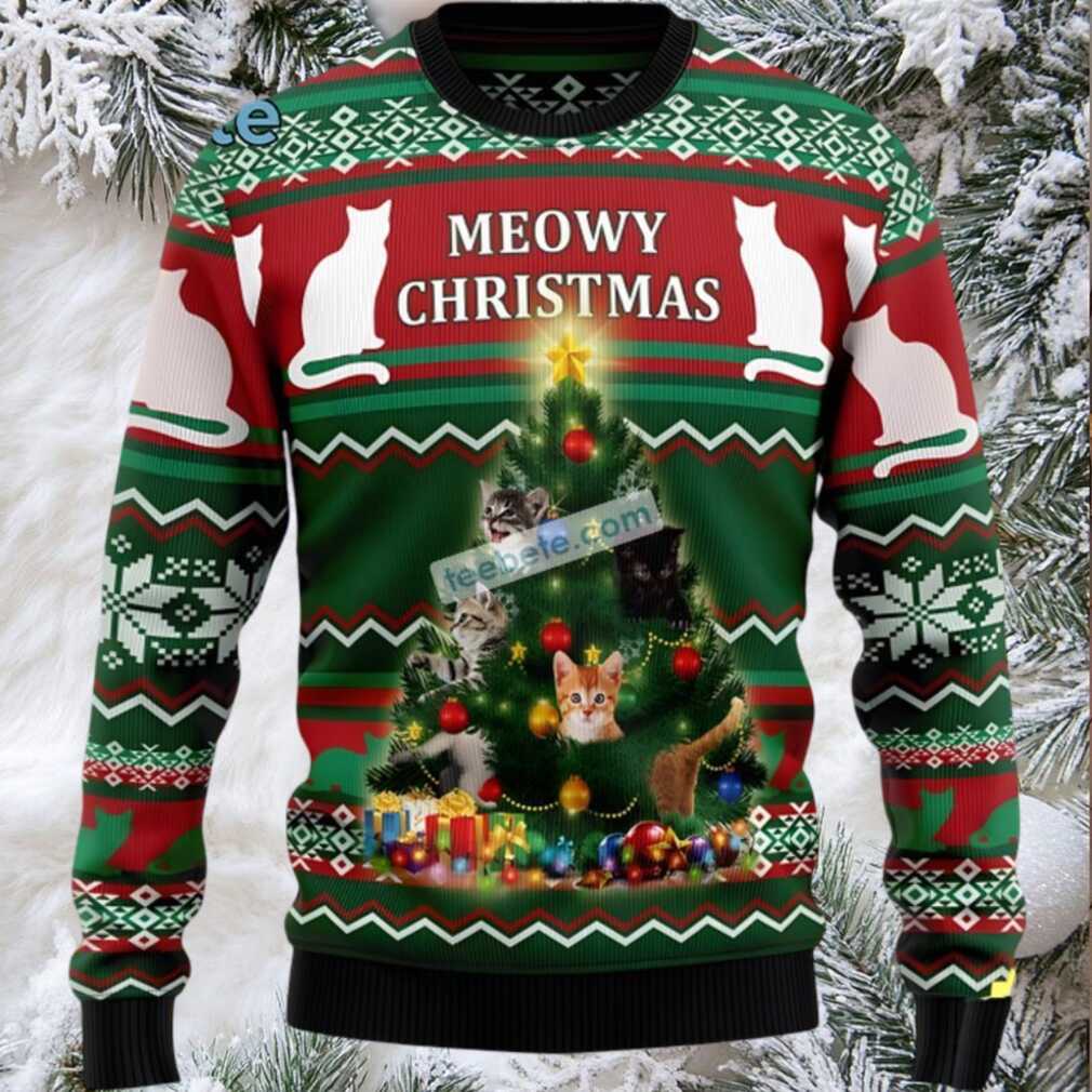 Cat Dad Meowy Christmas Best Ugly Christmas Sweaters