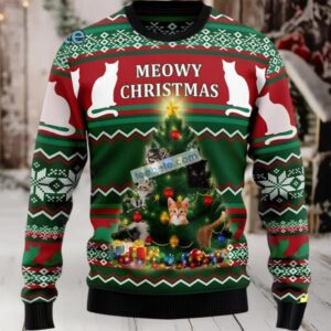 Cat Dad Meowy Christmas Best Ugly Christmas Sweaters