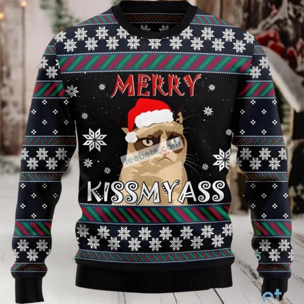 Cat Dad Merry Kissmyass Ugly Christmas Sweater Cat Dad Merry Kissmyass Ugly Christmas Sweater