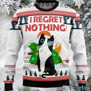 Cat I Regret Nothing Big And Tall Ugly Christmas Sweater
