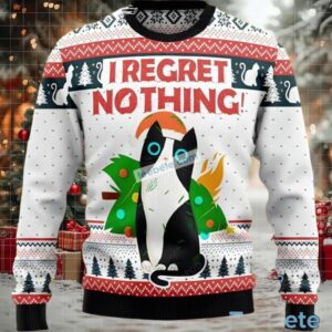 Cat I Regret Nothing Big And Tall Ugly Christmas Sweater