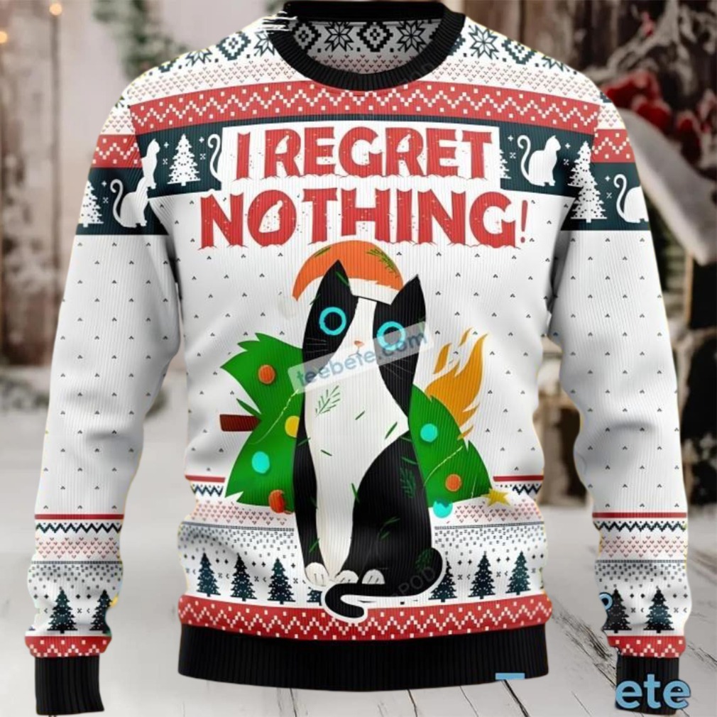 Cat I Regret Nothing Big And Tall Ugly Christmas Sweater Cat I Regret Nothing Big And Tall Ugly Christmas Sweater
