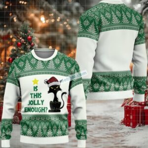 Cat Is This Jolly Enough Family Ugly Christmas Sweaters