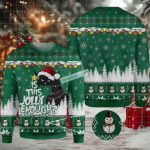 Cat Is This Jolly Enough Vintage Ugly Christmas Sweaters