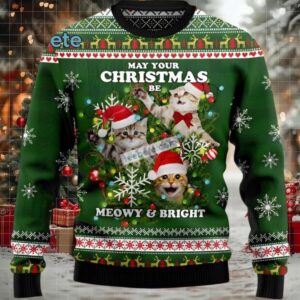 Cat May Your Christmas Be Merry Ugly Sweater
