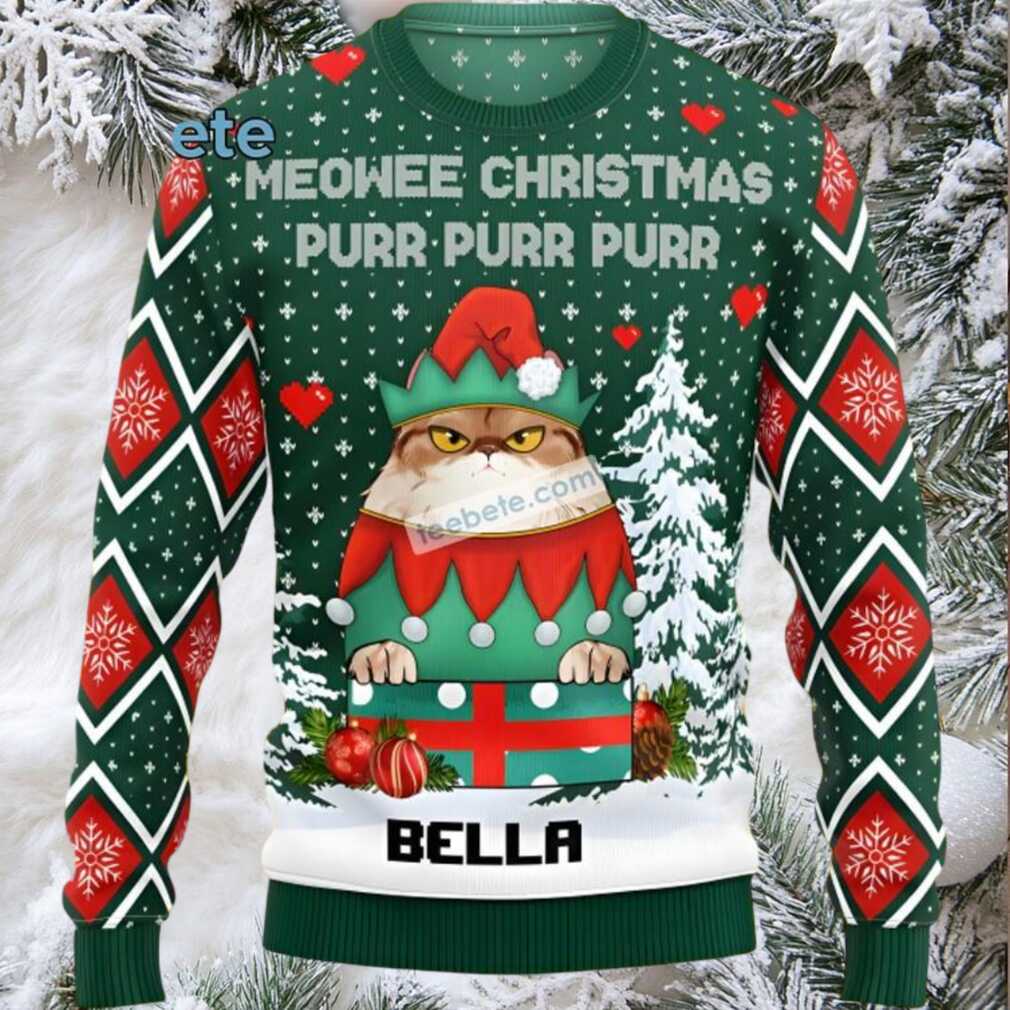 Cat Meowee Christmas Purr Purr Purr Big And Tall Ugly Sweaters
