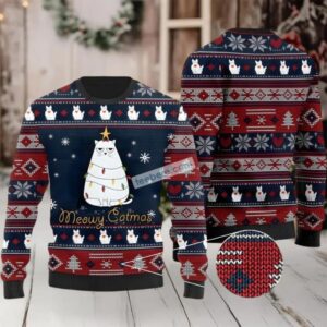 Cat Meowy Catmas Ugly Christmas Sweaters Couples