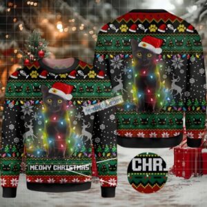 Cat Meowy Christmas Ugly Christmas Sweatshirt Womens