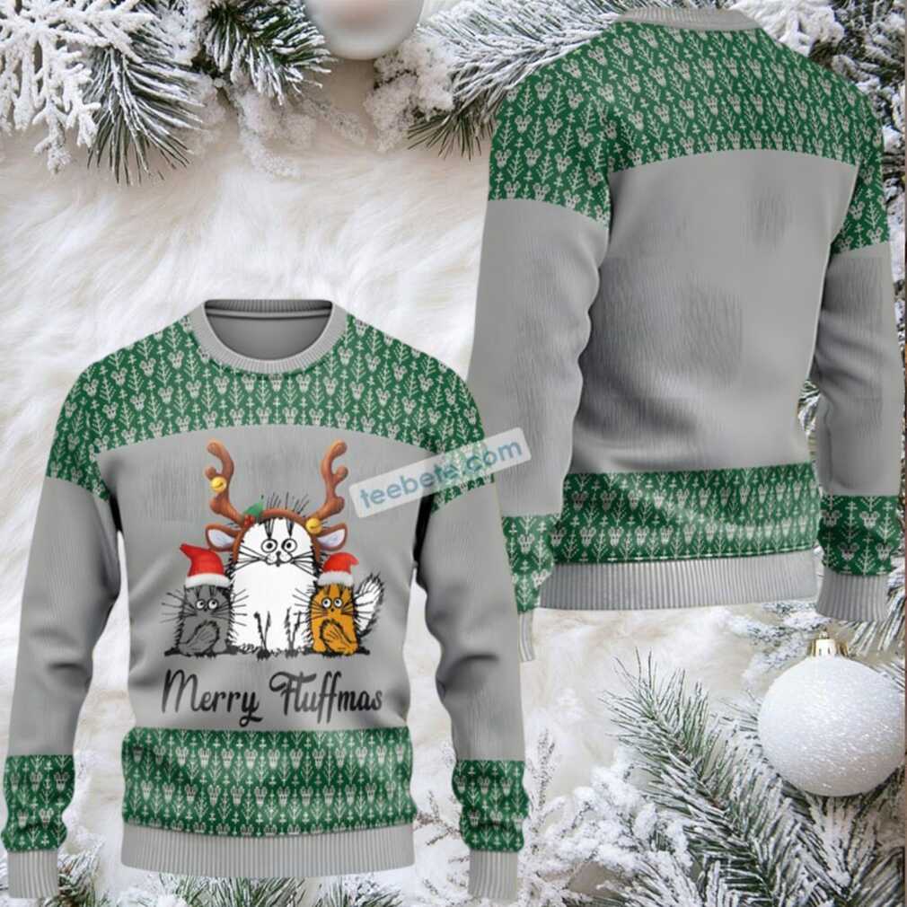 Cat Merry Fluffmas Ugly Christmas Sweatshirt