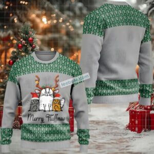 Cat Merry Fluffmas Ugly Christmas Sweatshirt