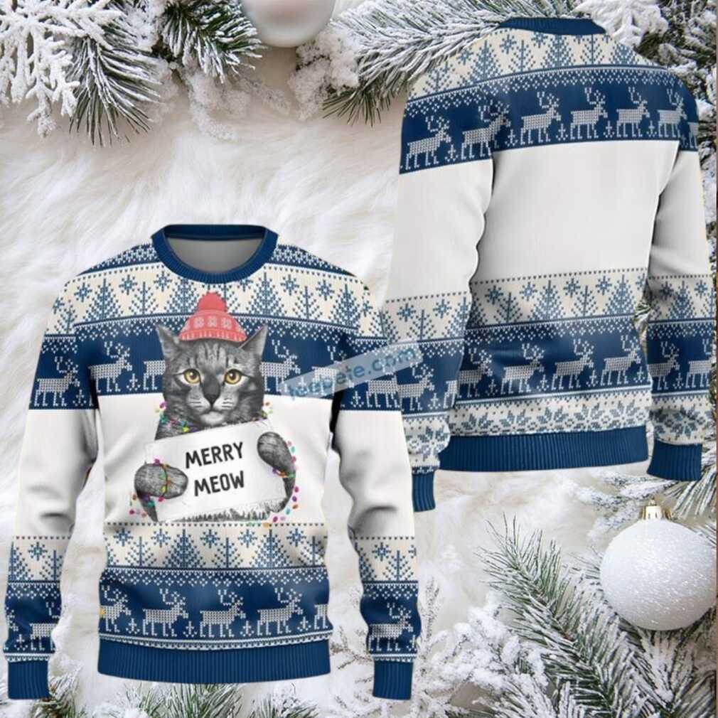 Cat Merry Meow Cheap Ugly Christmas Sweaters