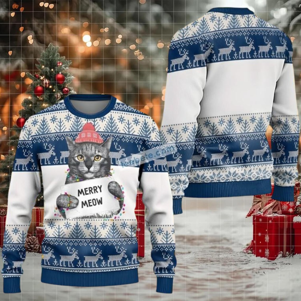 Cat Merry Meow Cheap Ugly Christmas Sweaters