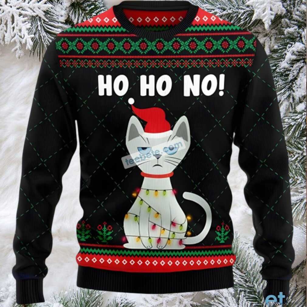 Cat Mom Ho Ho No Family Xmas Ugly Sweaters