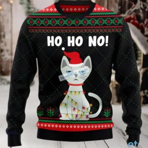Cat Mom Ho Ho No Family Xmas Ugly Sweaters