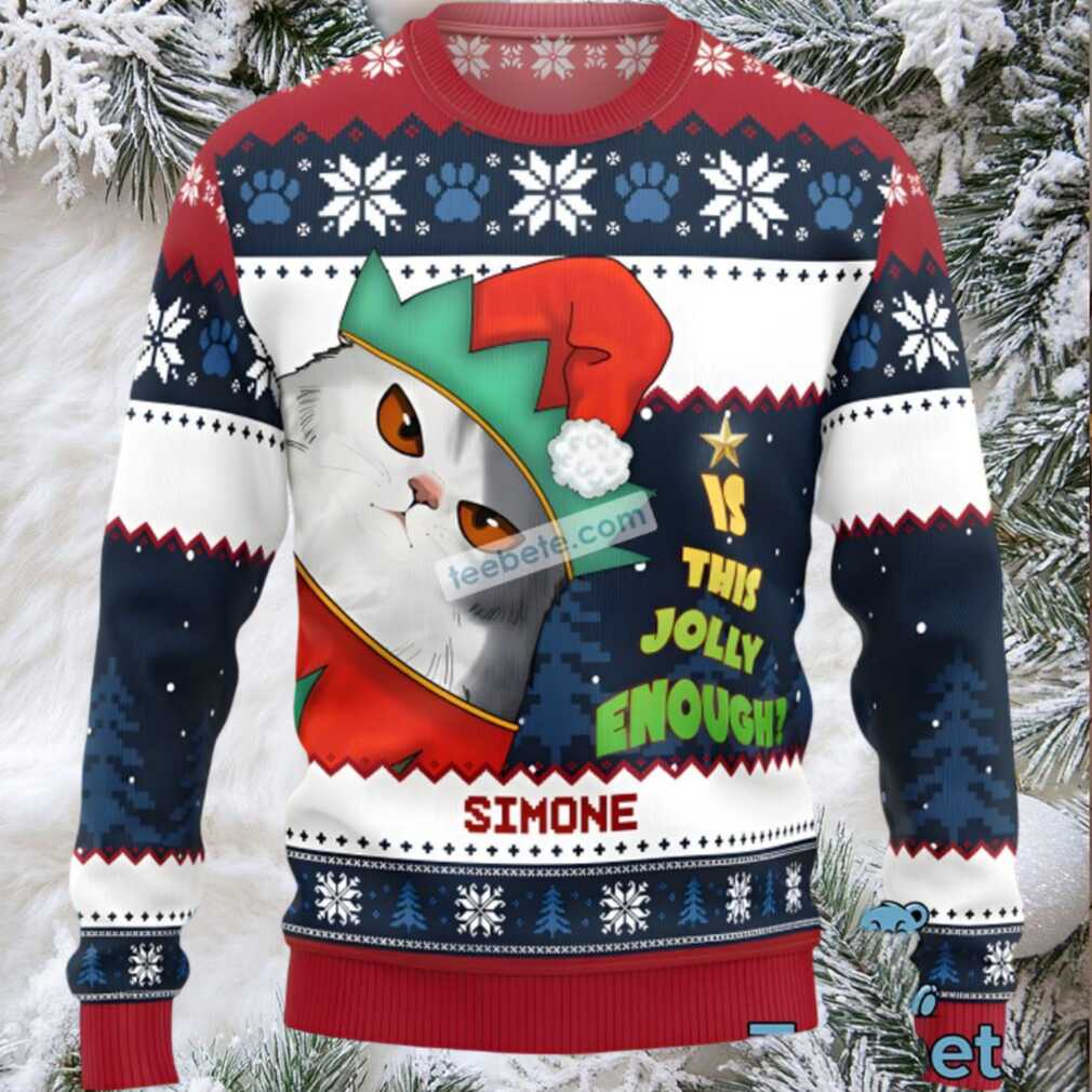 Cat Mom Is This Jolly Enough Mens Ugly Sweaters For Christmas