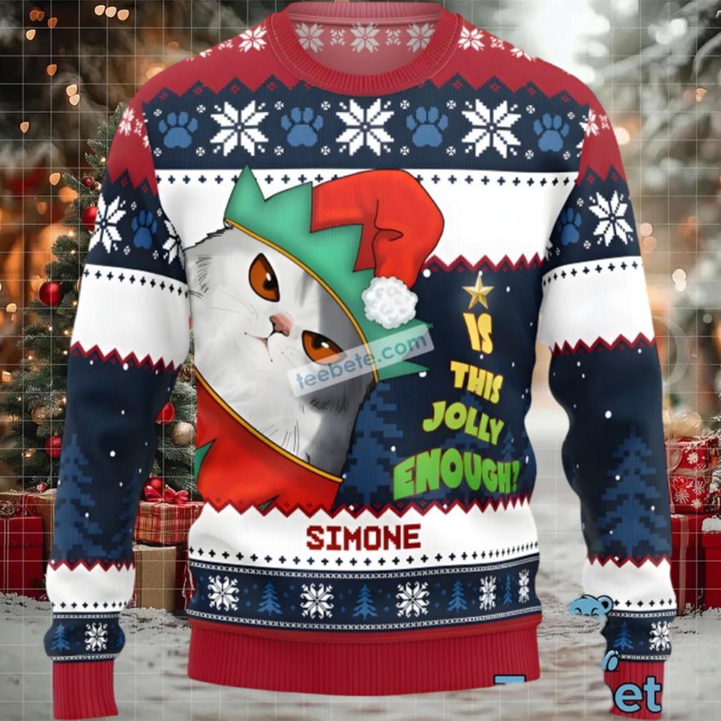 Cat Mom Is This Jolly Enough Mens Ugly Sweaters For Christmas