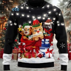 Cat Noel Black Family Ugly Christmas Sweaters