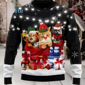 Cat Noel Black Family Ugly Christmas Sweaters