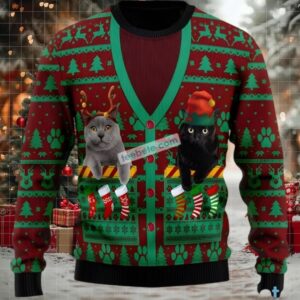 Cat Pocket Friends Ugly Christmas Sweater