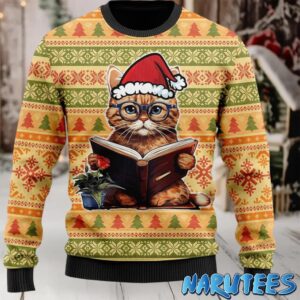 Cat Reading Ugly Christmas Sweater