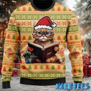 Cat Reading Ugly Christmas Sweater