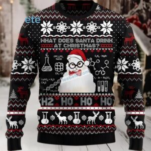 Cat What Does Santa Drink At Christmas Big And Tall Ugly Christmas Sweaters