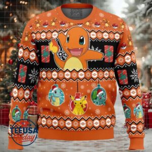 Charmander I Choose You Pokemon Ugly Christmas Sweater